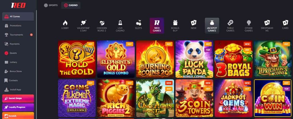 1red casino games